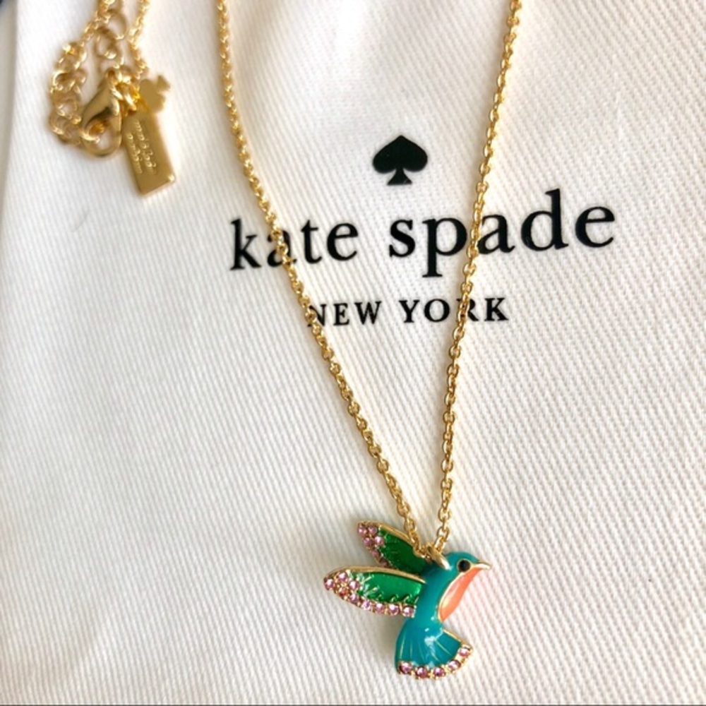 Kate Spade Enamel Hummingbird Necklace
